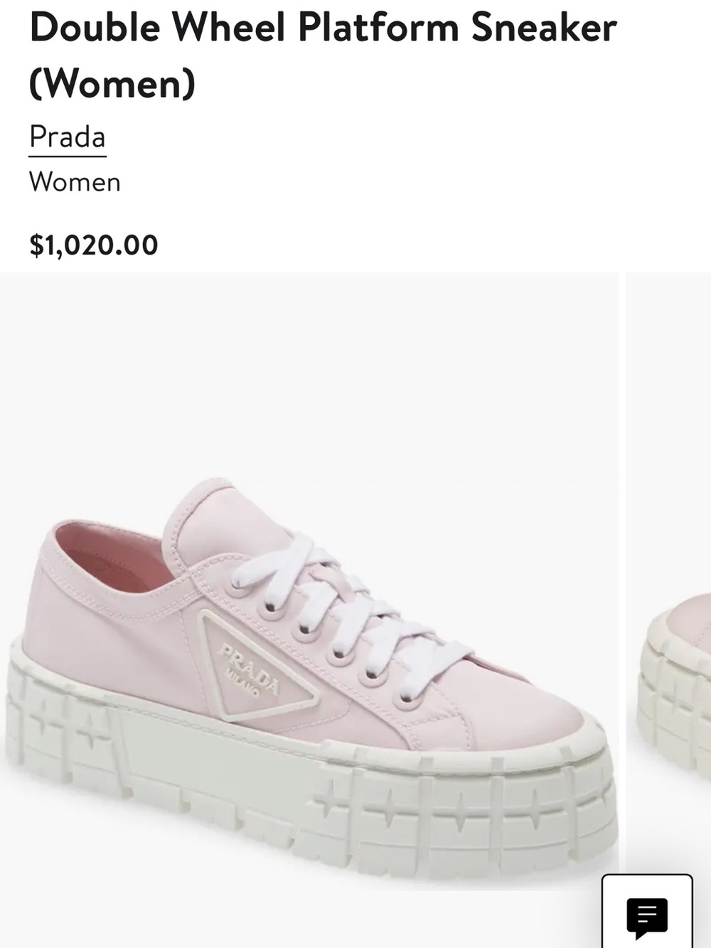 Prada Double Wheel Light Pink Nylon Chunky Platform Sneakers, Size 38.5 - Picture 10 of 10